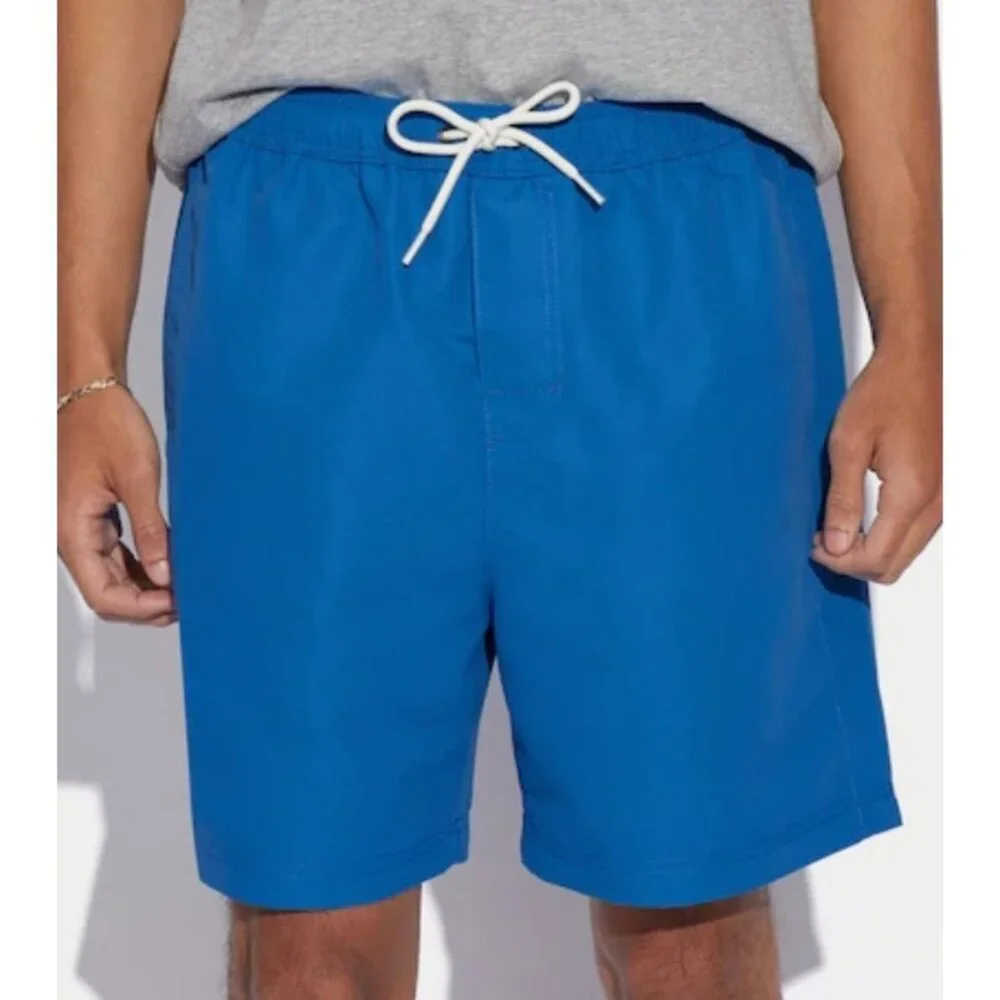 Coach Magic Print Signature Logo Swim Trunks Bright Blue Mens Sizes NWT - Picture 3 of 5